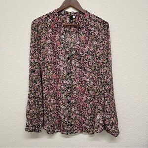 KUT From The Kloth Sheer Floral Print Women's Blouse - XL